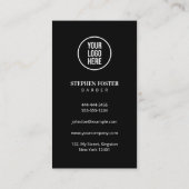 Moderne Black Barbershop Friseur Friseur Stylist Visitenkarte (Rückseite)