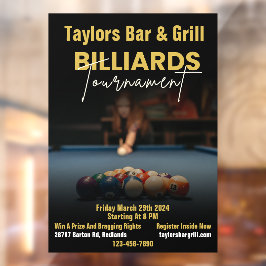 Moderne Black Billard Turnier Bar Fensteraufkleber