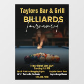 Moderne Black Billard Turnier Bar Fensteraufkleber (Blatt)