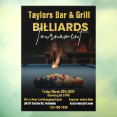 Moderne Black Billard Turnier Bar Fensteraufkleber (Blatt 3)