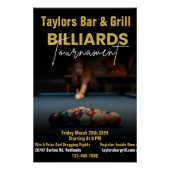Moderne Black Billard Turnier Bar Poster (Vorderseite)