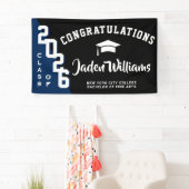 Moderne Black Blue Abschluss Class 2025 Party Banner (Insitu)