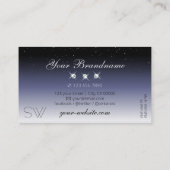 Moderne Black Blue Gradient Sparkle Jewels Initial Visitenkarte (Rückseite)