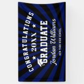 Moderne Black Blue Graduation Party Banner (Vertikal)