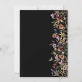 Moderne Black Boho Wedding Einladung (Rückseite)