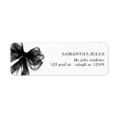 Moderne Black Bow Abschluss Rücksendeadresse (Vorne)