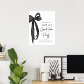 Moderne Black Bow Coquette Graduation Party Willko Poster (Heimbüro)