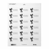 Moderne Black Bow Coquette Rücksendeadressen-Aufkl Adressaufkleber (Vorne)