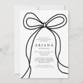 Moderne Black Bow Foto Graduation Party Einladung (Vorderseite)