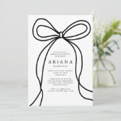 Moderne Black Bow Foto Graduation Party Einladung (Stehend Vorderseite)
