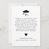 Moderne Black Bow Graduation Party Dankeskarte (Rückseite)