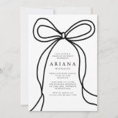 Moderne Black Bow Graduation Party Einladung (Vorderseite)