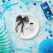 Moderne Black Bow Graduation Party Pappteller (Party)