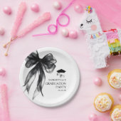 Moderne Black Bow Graduation Party Pappteller (Party)