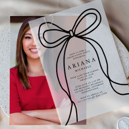 Moderne Black Bow Graduation Party Pergament Einladungen