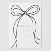 Moderne Black Bow Graduation Party Pergament Einladungen (Vorderseite)