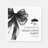 Moderne Black Bow Graduation Party Serviette (Vorderseite)