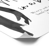 Moderne Black Bow-Meldung in einem Flaschenetikett Poster (Ecke)