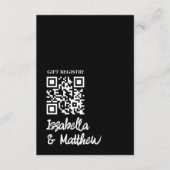 Moderne Black Bow Wedding Registry Gedicht QR Card Begleitkarte (Vorderseite)