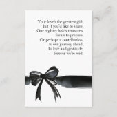 Moderne Black Bow Wedding Registry Gedicht QR Card Begleitkarte (Rückseite)
