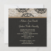 Moderne Black Brown Taupe Design Post Hochzeit Einladung (Rückseite)