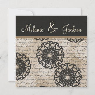 Moderne Black Brown Taupe Design Post Hochzeit Einladung
