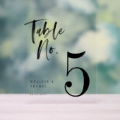 Moderne Black Brush Script Hochzeitsschrift Tischn Acrylschild (Neutral)