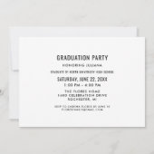 Moderne Black Brushed Script Foto Graduation Party Einladung (Rückseite)