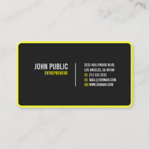 Moderne Black Business Card mit abgerundeten Ecken Visitenkarte