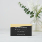 Moderne Black Business Card mit Top Gold Akzent Visitenkarte (Stehend Vorderseite)