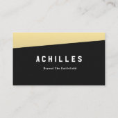 Moderne Black Business Card mit Top Gold Akzent Visitenkarte (Rückseite)