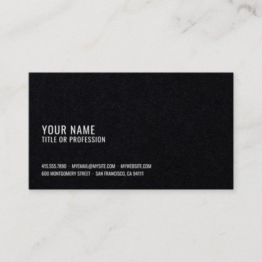 Moderne Black Business Card Visitenkarte (Vorderseite)