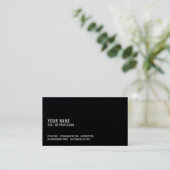 Moderne Black Business Card Visitenkarte (Stehend Vorderseite)