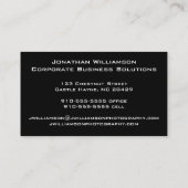 Moderne Black Business Cards Visitenkarte (Rückseite)