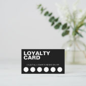 Moderne Black Business Discount Loyalty Card Treuekarte (Stehend Vorderseite)