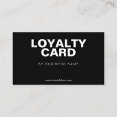 Moderne Black Business Discount Loyalty Card Treuekarte (Rückseite)