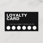 Moderne Black Business Discount Loyalty Card Treuekarte (Vorderseite)