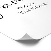 Moderne Black Calligraphy Baby Shower favorisiert Poster (Ecke)