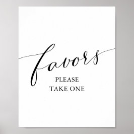 Moderne Black Calligraphy Baby Shower favorisiert Poster