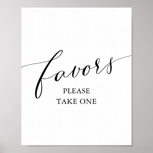 Moderne Black Calligraphy Baby Shower favorisiert Poster (Vorne)