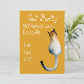 Moderne Black Cat Art Cat Dinner Party Einladung (Stehend Vorderseite)