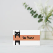 Moderne Black Cat Vet Business Card Visitenkarte (Stehend Vorderseite)