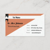 Moderne Black Cat Vet Business Card Visitenkarte (Rückseite)