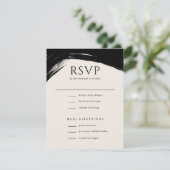 Moderne Black Cream Paint Calligraphy Wedding RSVP Karte (Stehend Vorderseite)