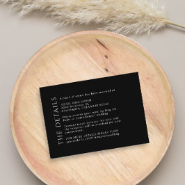 Moderne Black Details Umschließungskarte für Hochz Begleitkarte