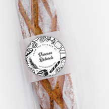 Moderne Black Doodles Bäckerei Border Kitchenette