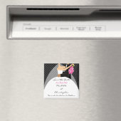 Moderne Black Dots Bride & Groom Save the Date Magnet (In Situ (Geschirrspüler))