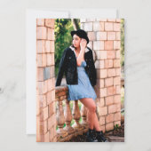 Moderne Black Five Foto Collage Graduation Party Einladung (Rückseite)