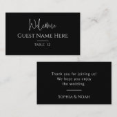 Moderne Black Flat Platzkarte (Vorne/Hinten)