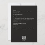 Moderne Black Foliage Kontur All-in-One Hochzeit Einladung (Rückseite)